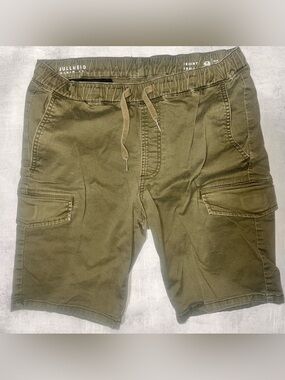 Bullhead Olive Green Cargo Knit Shorts for Men